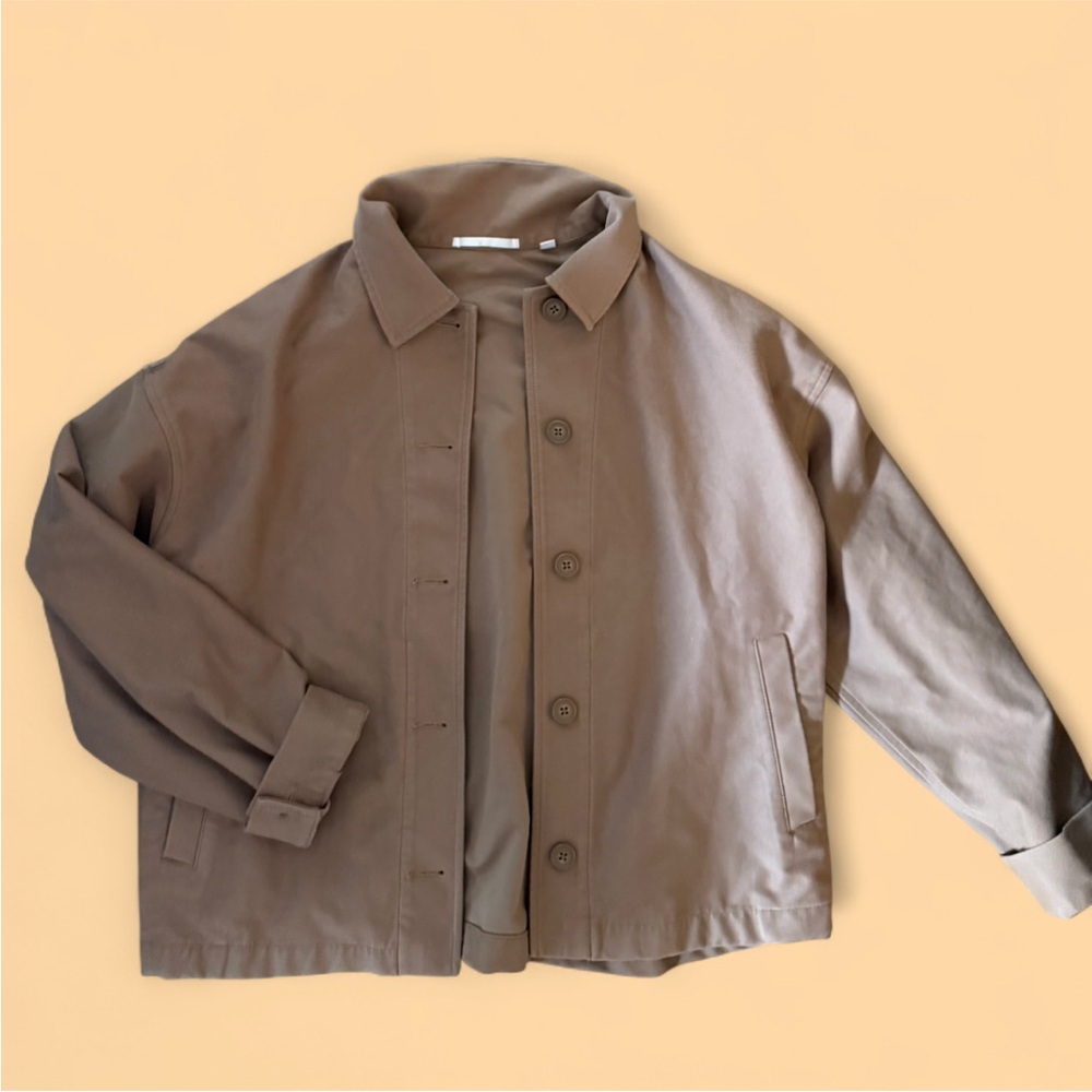 Uniqlo Brown Boxy Button-Up Jacket